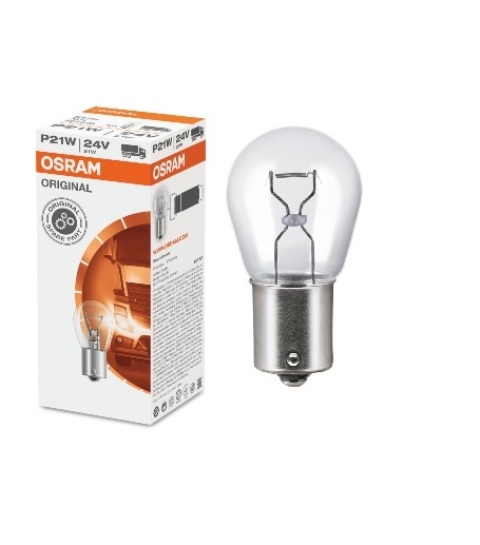 STANDART AMPUL- STOP/SİNYAL/PARK/GÖSTERGE AMPULÜ; 24V/P21W (7511) (DUY BA15S) (OSRAM)