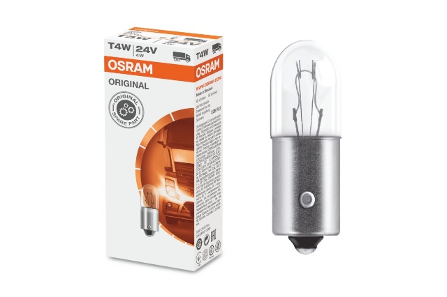 STANDART AMPUL- STOP/SİNYAL/PARK/GÖSTERGE AMPULÜ; 24V/T4W (3930) (DUY BA9S) (OSRAM)