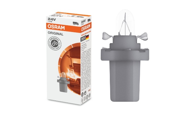 STANDART AMPUL- STOP/SİNYAL/PARK/GÖSTERGE AMPULÜ; 24V/1,2W (2741MF) (DUY B8,5D) (OSRAM)