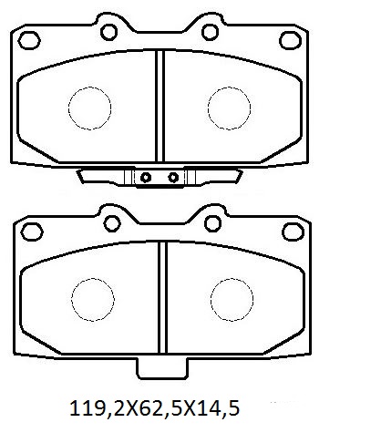 SUBARU IMPREZA- 99/03; ÖN FREN BALATASI 2,0 WRX (DİSK) (119,2X62,5X14,5) (DAIWA)