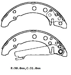 VOLKSWAGEN JETTA- 2- 85/89; ARKA FREN PABUCU (90X31)(BRAMAX)