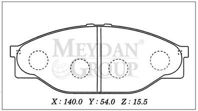 TOYOTA HIACE- MİNİBÜS- 98/05; ÖN FREN BALATASI (DİSK) (140X54X15,5) (DAIWA)