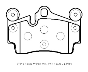 resimler/genel/VOLKSWAGEN TOUAREG- 10/13; ARKA FREN BALATASI 3,6/4,2/5,0/6,0(KABLOSUZ)(DİSK)(112x73x16) (BRAMAX)