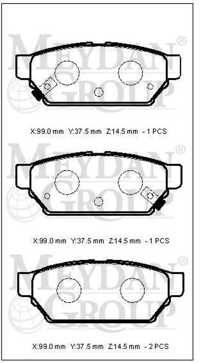 resimler/genel/MITSUBISHI CARISMA- 00/04; ARKA FREN BALATASI 1.6/1.8cc (DİSK) (99X37,5X14,5) (DAIWA)