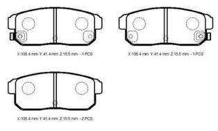 NISSAN PRIMERA- P11- 00/02; ARKA FREN BALATASI (DİSK) (105,4X42,9X15,5) (DAIWA)