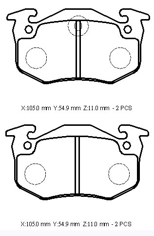 RENAULT CLIO- 2- SD- 98/01; ARKA FREN BALATASI (DİSK) (105X54,9X11) (BRAMAX)