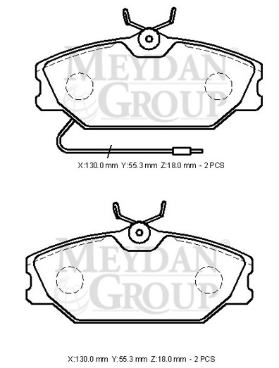RENAULT MEGANE- 1- 99/02; ÖN FREN BALATASI (2 KABLOLU)(DİSK)(130X55,3X18)(FMK)