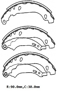 PEUGEOT 306- SD/HB- 97/00; ARKA FREN PABUCU (90X30)(BRAMAX)