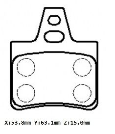 CITROEN XANTIA- 93/98; ARKA FREN BALATASI (KABLOSUZ)(DİSK)(53,8X63,1X15)(BRAMAX)