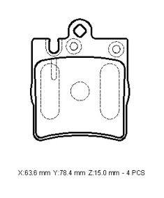 resimler/genel/MERCEDES E CLASS- W210- 00/02; ARKA FREN BALATASI (KABLOSUZ)(DİSK) (63,6X78,4X15) (BRAMAX)