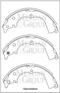 TOYOTA HIACE- MİNİBÜS- 98/05; ARKA FREN PABUCU (135X55) (DAIWA)