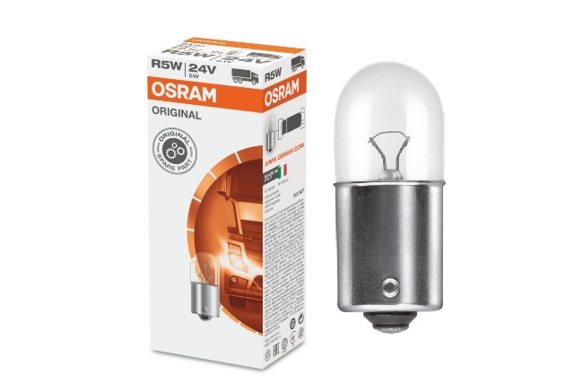 STANDART AMPUL- STOP/SİNYAL/PARK/GÖSTERGE AMPULÜ; 24V/R5W (5627) (DUY BA15S) (OSRAM)