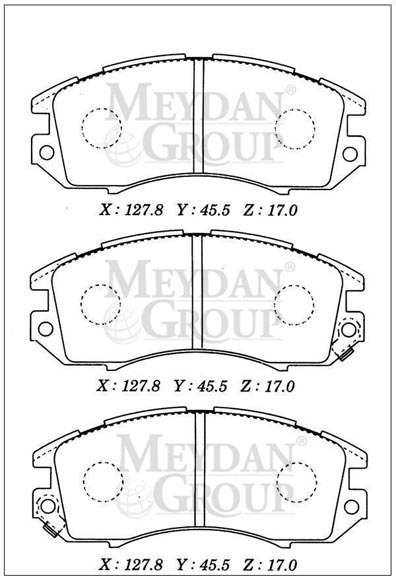 SUBARU LEGACY- 95/99; ÖN FREN BALATASI (DİSK) (127,8X45,5X17) (DAIWA)