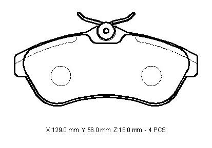 CITROEN C3- 03/09; ÖN FREN BALATASI 1,4/1,4HDI/1,6/1,6HDI (KABLOSUZ)(DİSK) (129X56X18) (BRAMAX)