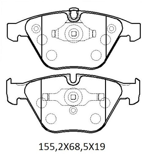 BMW 3 SERI- E90- 05/09; ÖN FREN BALATASI (KABLOSUZ) (DİSK) (155,2X68,5X19)(BRAMAX)