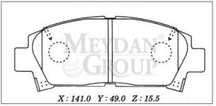 TOYOTA CARINA- 97/98; ÖN FREN BALATASI 2,0 (DİSK) (141X49X15,5) (DAIWA)