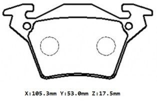 MERCEDES VITO- W638- 96/03; ARKA FREN BALATASI (DİSK)113/114/108/110/112 (105.3x53x17.5)(BRAMAX)